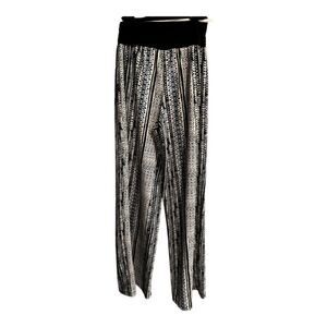 APT 9 Printed Palazzo Sz XS Blue Black Plaid Wide Leg Pull-on Pants Ankle Length